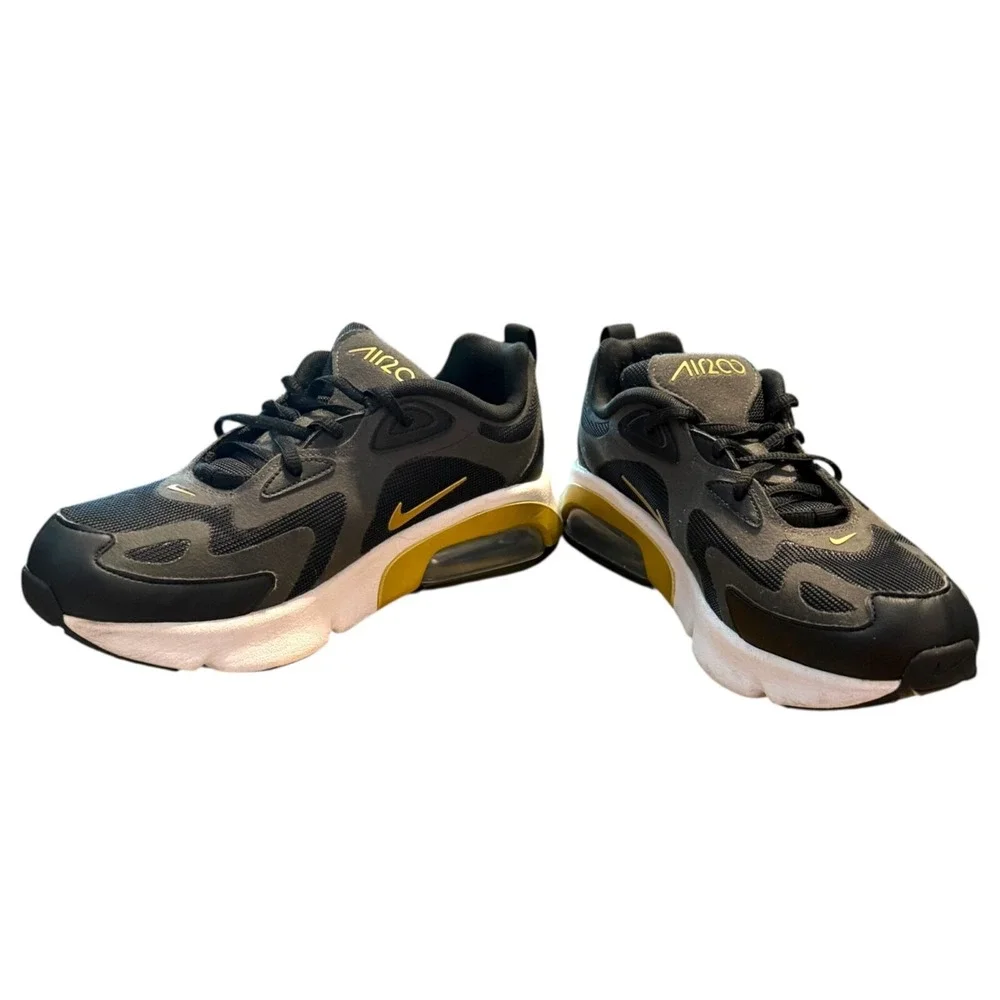 Nike Air Max 200 Black Metallic Gold‎ Shoes Size 7Y Athletic Sneakers